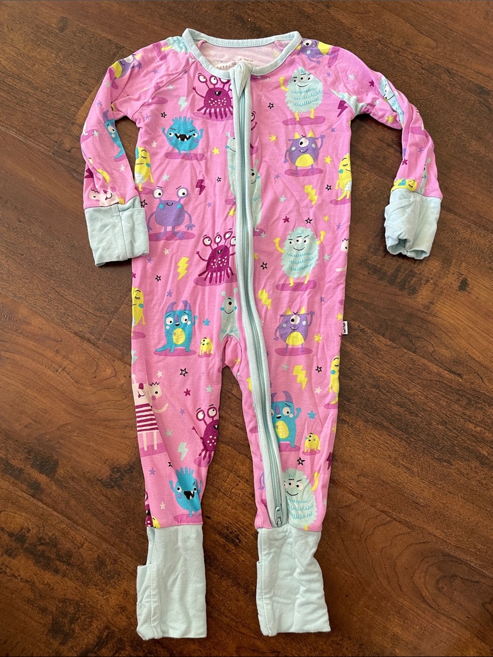Little sleepies Pink Monster zippy